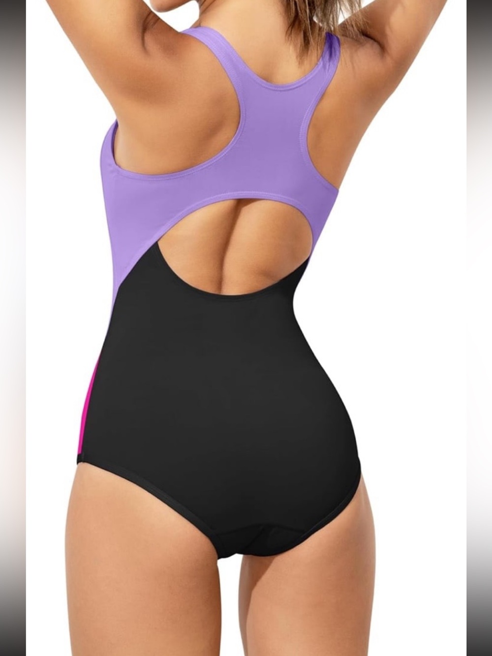 Beautikini Period Leakproof Swimwear One Piece Racerback Color Block NWT size S - Picture 5 of 9